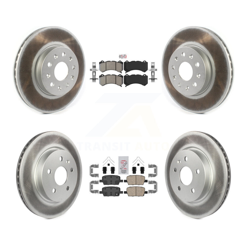 Front Semi-Metallic Rear Ceramic Pad Coat Disc Brake Rotor Kit For Chevrolet Camaro LT LS KGA-104771