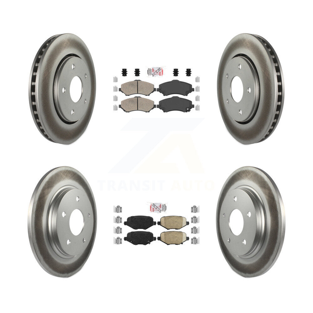 Front Rear Ceramic Pad Coated Brake Rotor Kit For Dodge Grand Caravan Chrysler Town & Ram KGA-104779