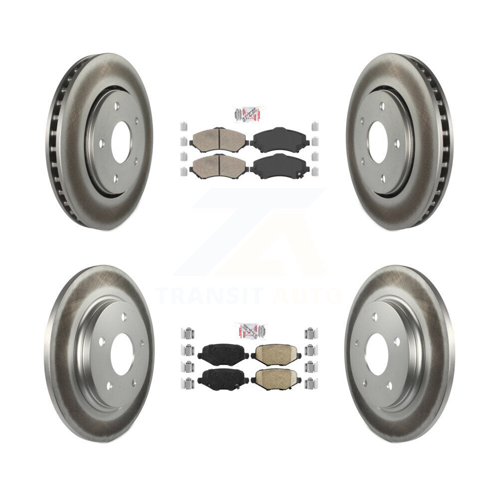 Front Rear Ceramic Pad Coated Brake Rotor Kit For Dodge Grand Caravan Chrysler Town & Ram KGA-104780