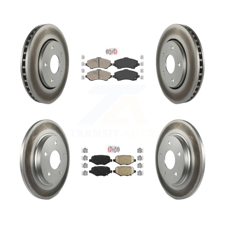 Front Rear Ceramic Pad Coated Brake Rotor Kit For Dodge Grand Caravan Chrysler Town & Ram KGA-104780