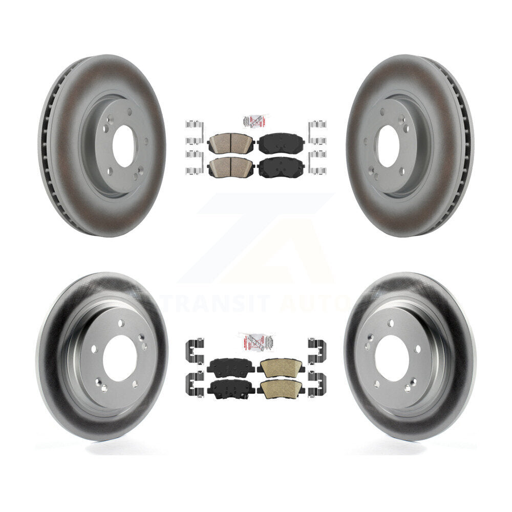 Front Rear Ceramic Pads And Coated Disc Brake Rotors Kit For Hyundai Sonata KGA-104785