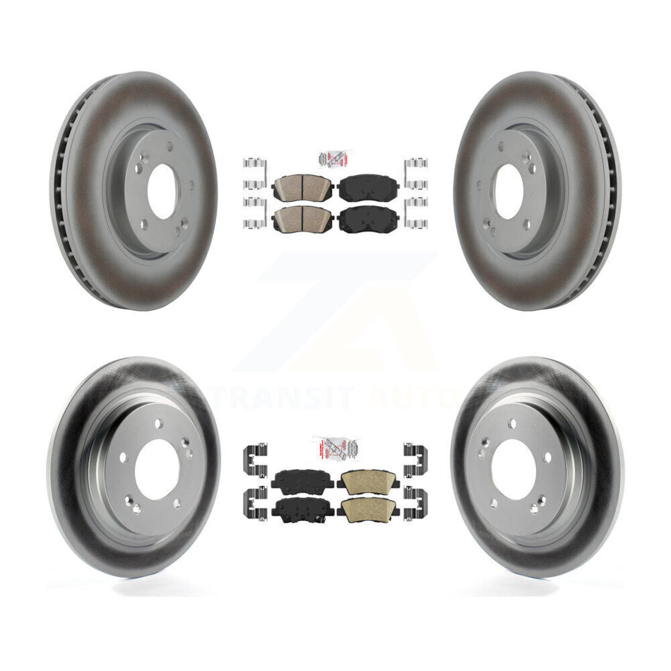 Front Rear Ceramic Pads And Coated Disc Brake Rotors Kit For Hyundai Sonata KGA-104785