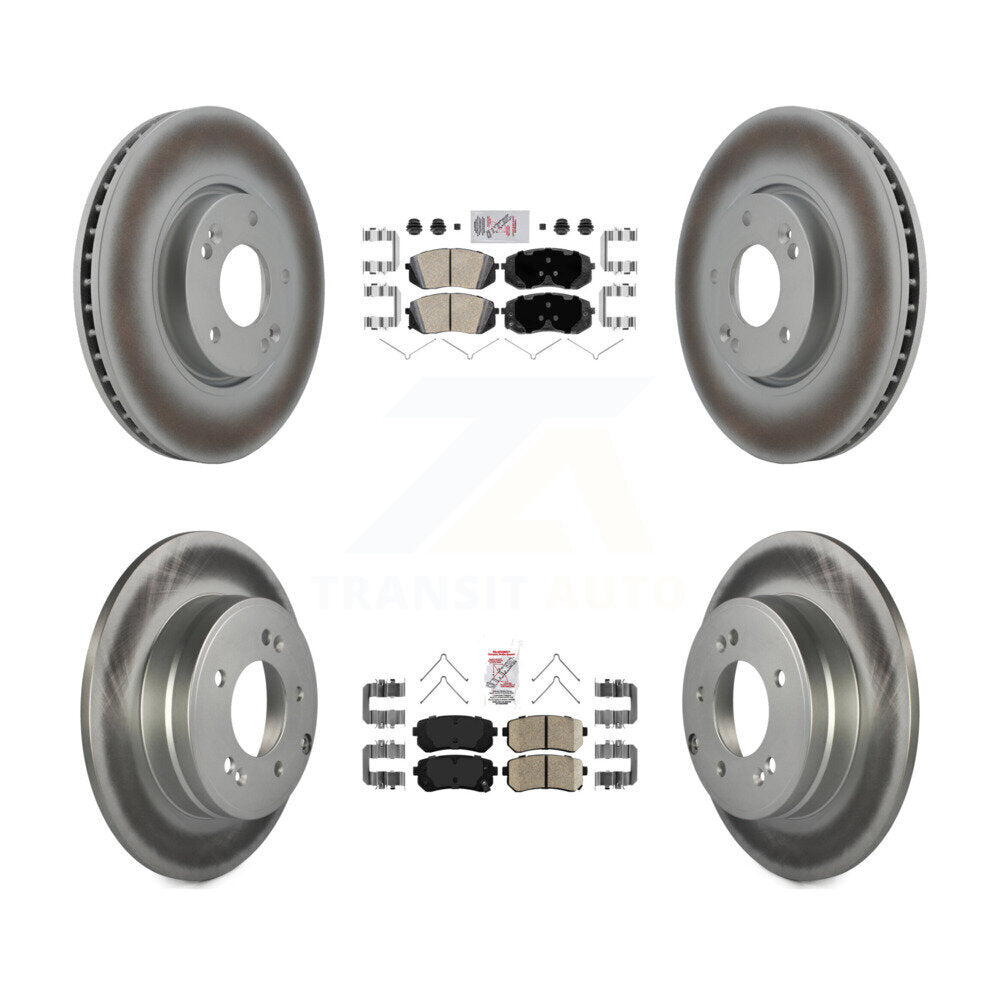 Front Rear Ceramic Pad Coat Brake Rotors Kit For Hyundai Sonata With Manual Parking KGA-104788