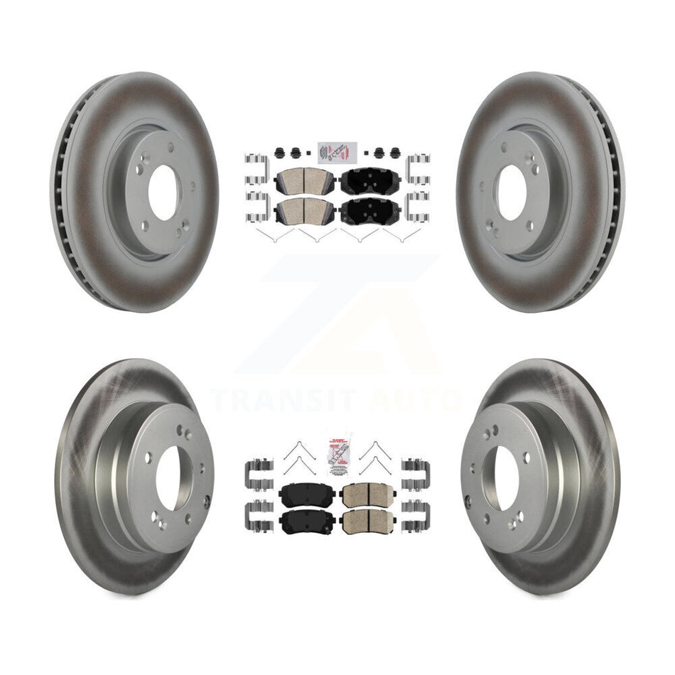 Front Rear Ceramic Pad Coat Brake Rotors Kit For Hyundai Sonata With Manual Parking KGA-104788