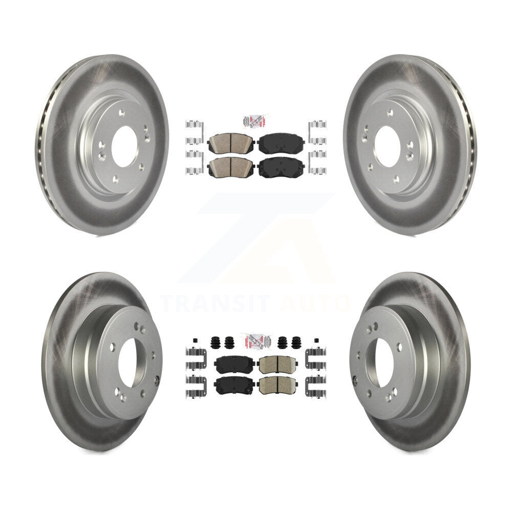 Front Rear Ceramic Pad Coat Brake Rotors Kit For Hyundai Sonata With Manual Parking KGA-104789