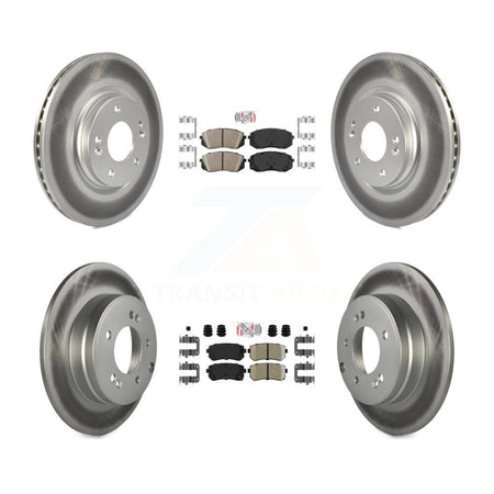 Front Rear Ceramic Pad Coat Brake Rotors Kit For Hyundai Sonata With Manual Parking KGA-104789