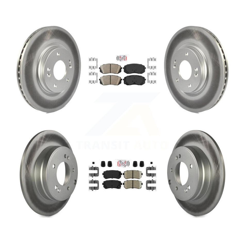 Front Rear Ceramic Pad Coat Brake Rotors Kit For Hyundai Sonata With Manual Parking KGA-104789