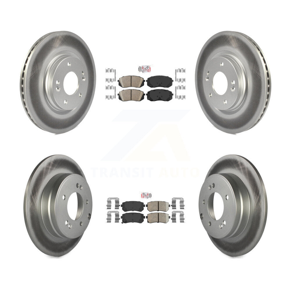 Front Rear Ceramic Pad Coat Brake Rotors Kit For Hyundai Sonata With Manual Parking KGA-104791