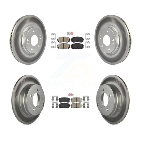 Front Rear Ceramic Pad Coat Brake Rotors Kit For Hyundai Sonata With Manual Parking KGA-104791