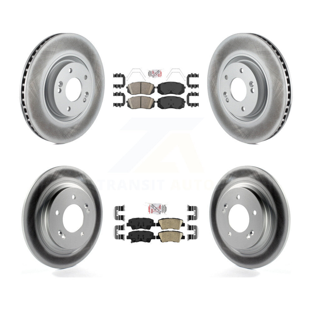Front Rear Ceramic Pad And Coated Disc Brake Rotor Kit For 2016 Hyundai Sonata GAS engine KGA-104793