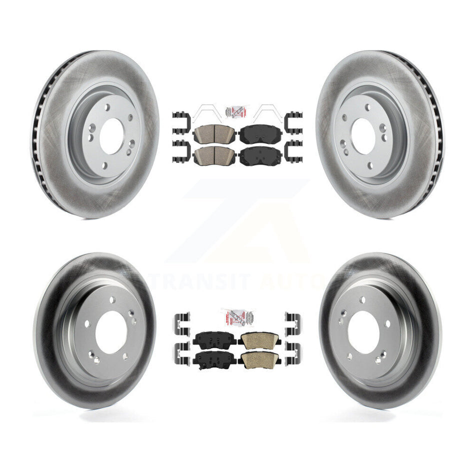 Front Rear Ceramic Pad And Coated Disc Brake Rotor Kit For 2016 Hyundai Sonata GAS engine KGA-104793