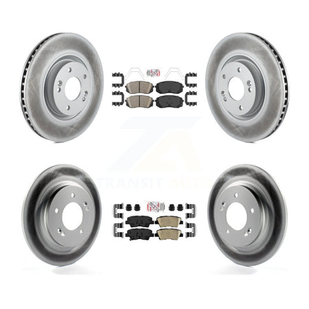 Front Rear Ceramic Pad And Coated Disc Brake Rotor Kit For 2016 Hyundai Sonata GAS engine KGA-104794