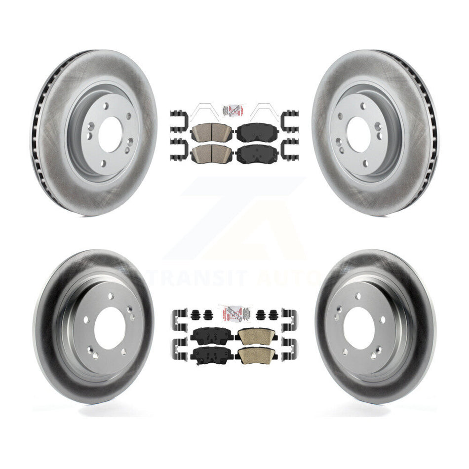 Front Rear Ceramic Pad And Coated Disc Brake Rotor Kit For 2016 Hyundai Sonata GAS engine KGA-104794