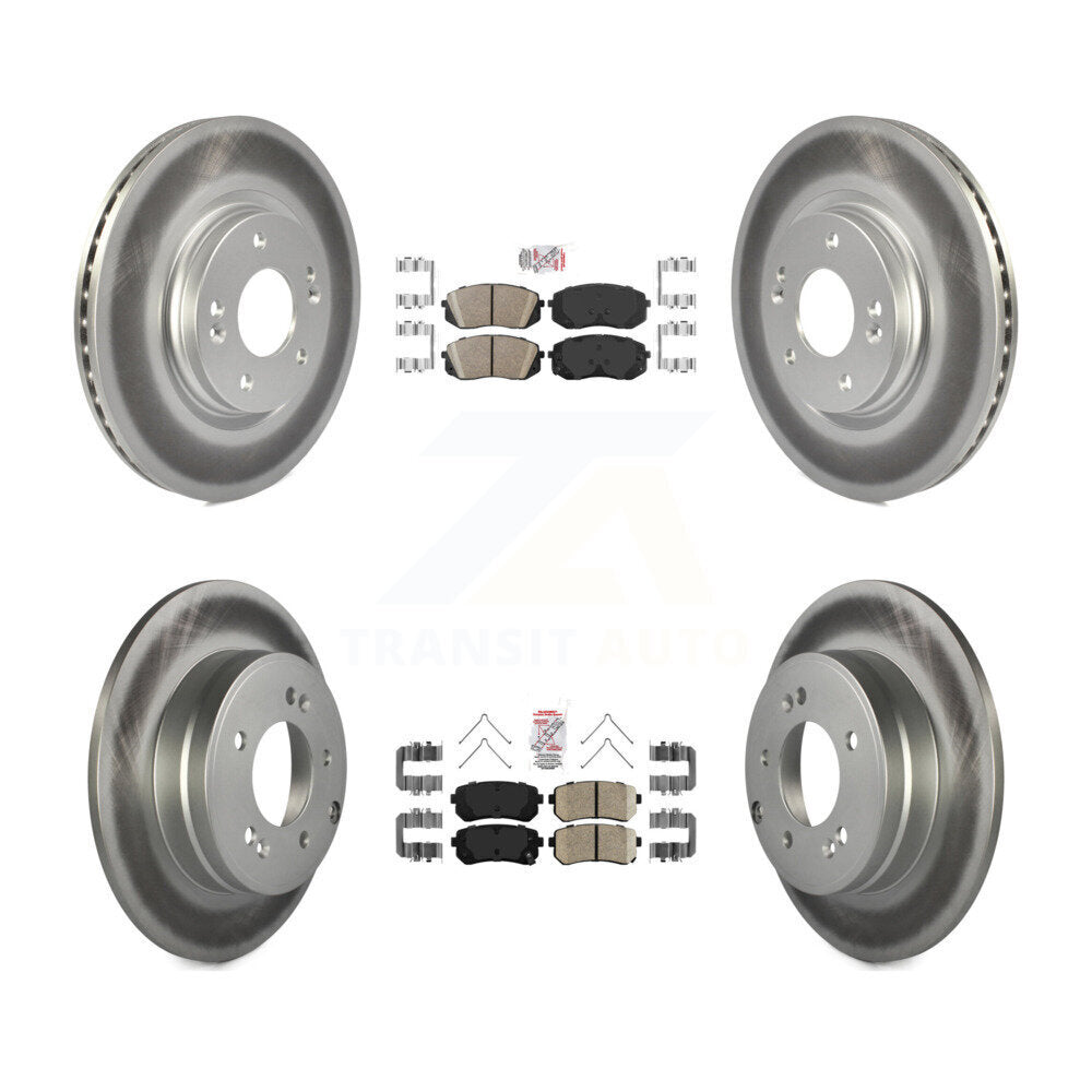 Front Rear Ceramic Pad Coat Disc Brake Rotor Kit For Kia Optima With Manual Parking KGA-104796