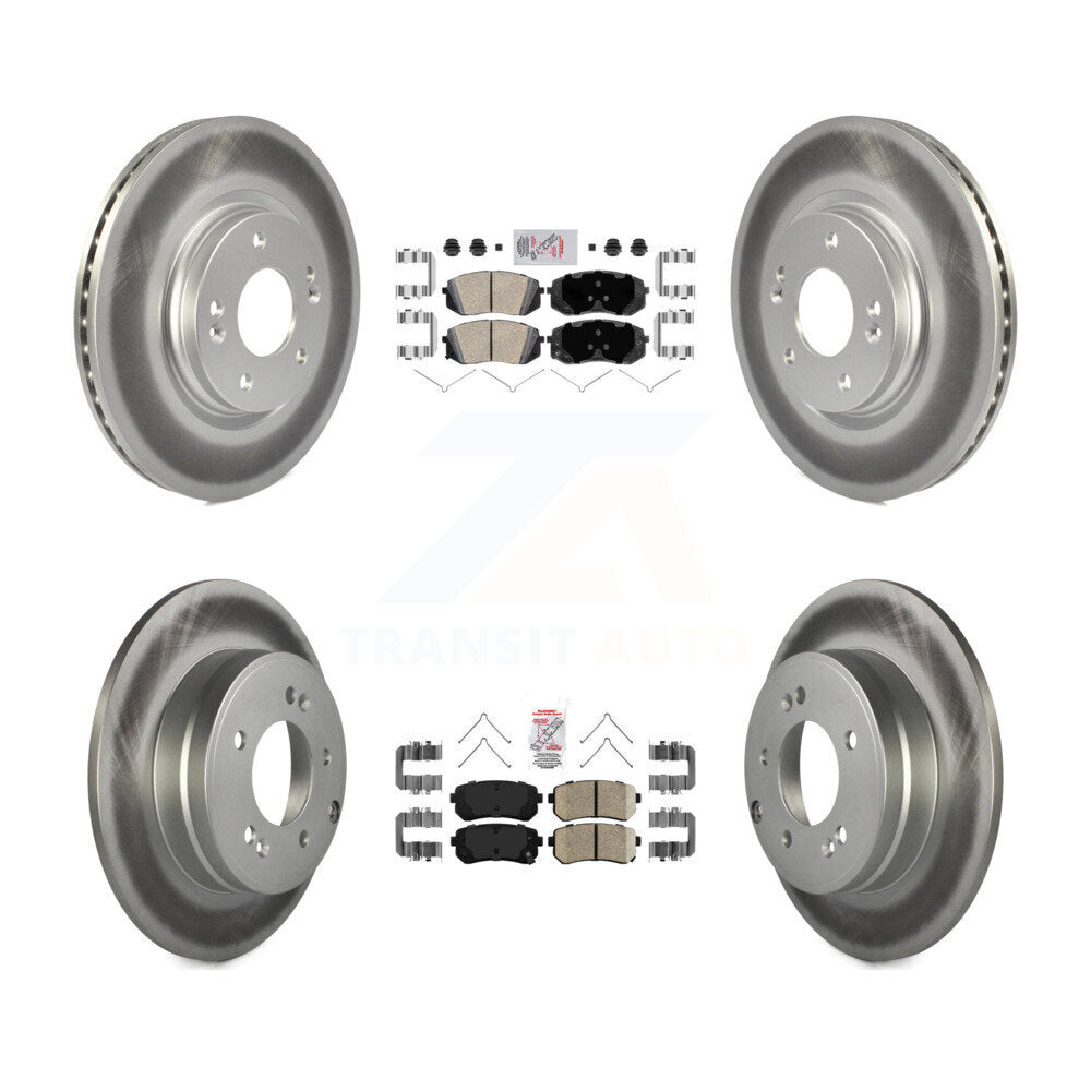 Front Rear Ceramic Pad Coat Disc Brake Rotor Kit For Kia Optima With Manual Parking KGA-104797