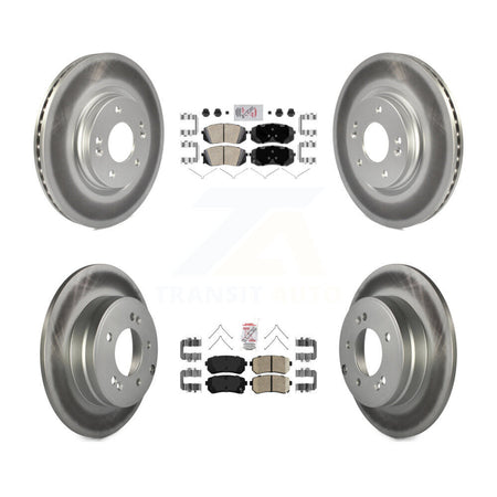 Front Rear Ceramic Pad Coat Disc Brake Rotor Kit For Kia Optima With Manual Parking KGA-104797