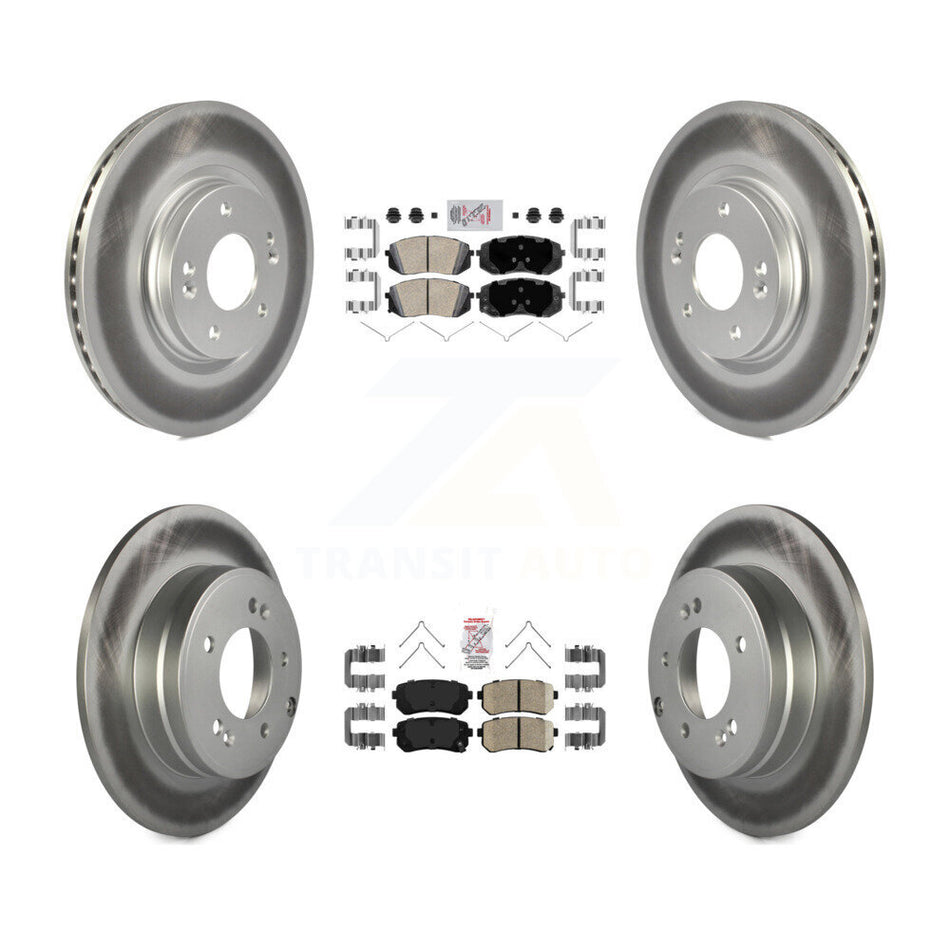 Front Rear Ceramic Pad Coat Disc Brake Rotor Kit For Kia Optima With Manual Parking KGA-104797