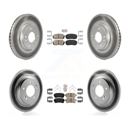 Front Rear Ceramic Pad Coat Brake Rotor Kit For 16 Kia Optima With Electric Parking KGA-104798