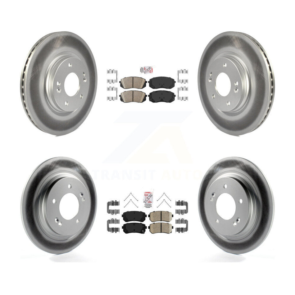 Front Rear Ceramic Pad Coat Brake Rotor Kit For 16 Kia Optima With Electric Parking KGA-104798