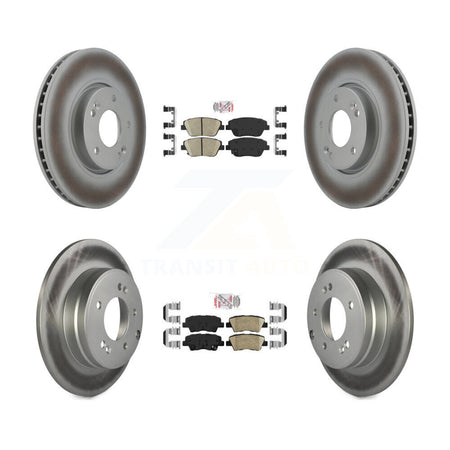 Front Rear Ceramic Pad Coat Brake Rotor Kit For 2016 Kia Optima With Manual Parking KGA-104803