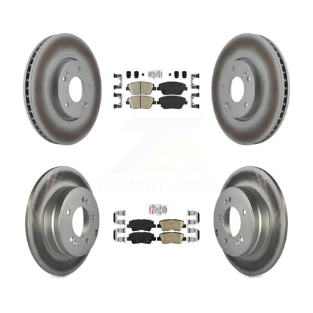 Front Rear Ceramic Pad Coat Brake Rotor Kit For 2016 Kia Optima With Manual Parking KGA-104804