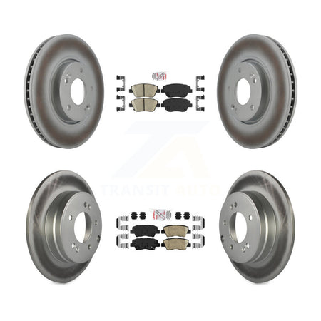 Front Rear Ceramic Pad Coat Brake Rotor Kit For 2016 Kia Optima With Manual Parking KGA-104805