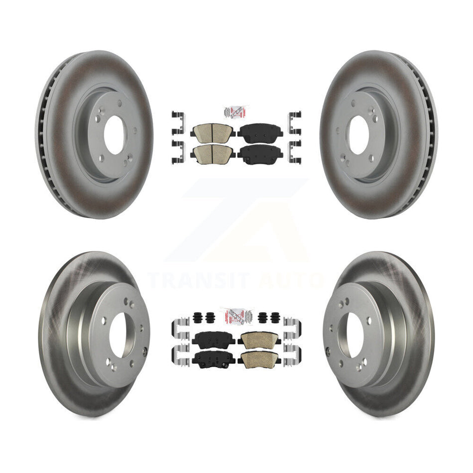 Front Rear Ceramic Pad Coat Brake Rotor Kit For 2016 Kia Optima With Manual Parking KGA-104805
