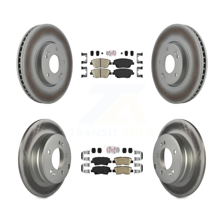 Front Rear Ceramic Pad Coat Brake Rotor Kit For 2016 Kia Optima With Manual Parking KGA-104806