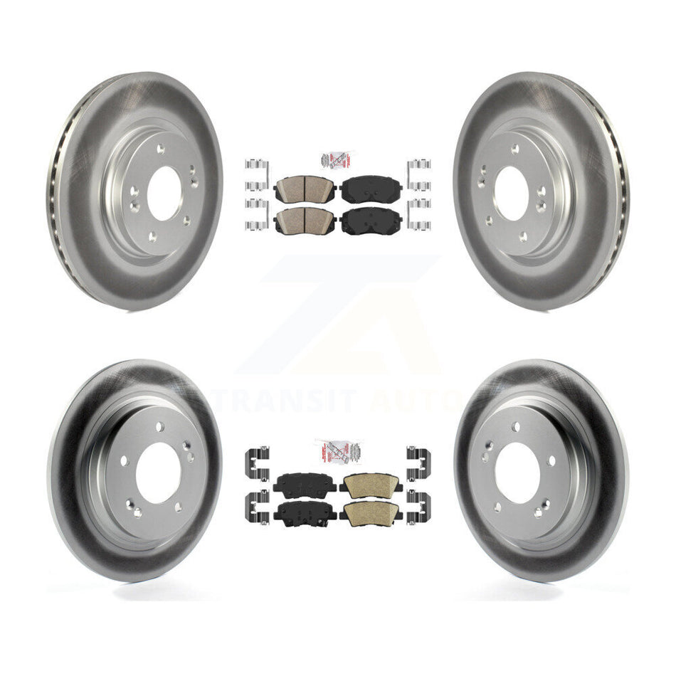 Front Rear Ceramic Pad Coated Brake Rotors Kit For Kia Optima With Electric Parking KGA-104809