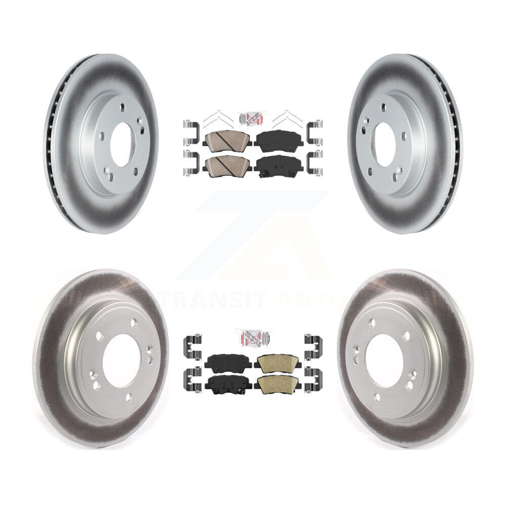 Front Rear Ceramic Pads And Coated Disc Brake Rotors Kit For Hyundai Ioniq Kia Niro KGA-104811