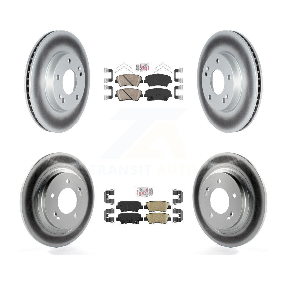 Front Rear Ceramic Pads And Coated Disc Brake Rotors Kit For Hyundai Ioniq Kia Niro KGA-104812