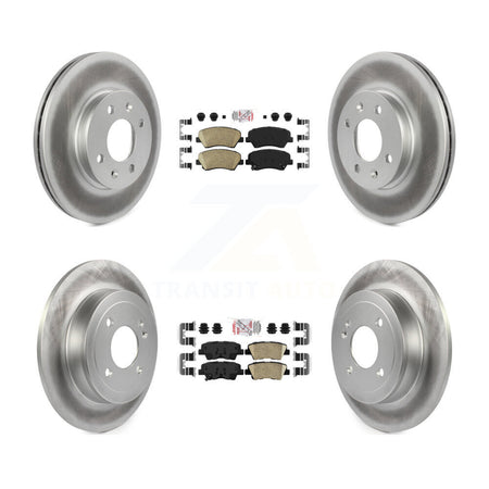 Front Rear Ceramic Pads And Coated Disc Brake Rotors Kit For Hyundai Accent Kia Rio KGA-104814