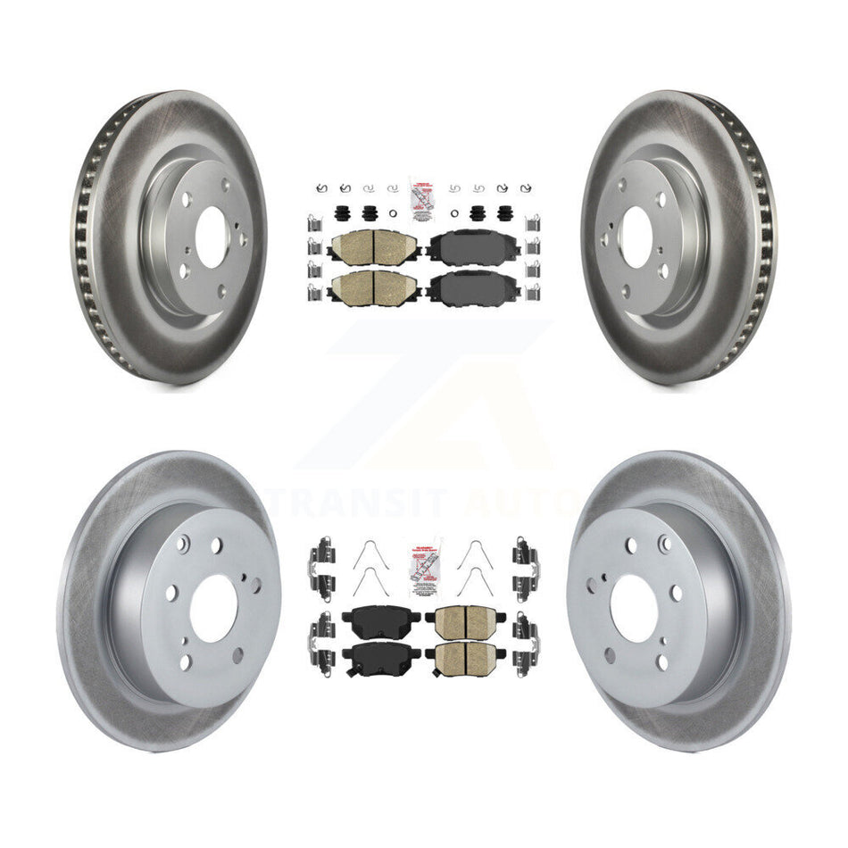 Front Rear Ceramic Pads And Coated Disc Brake Rotors Kit For 2010 Toyota Matrix XRS KGA-104827