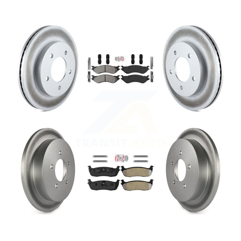 Front Rear Semi-Metallic Pad Coated Disc Brake Rotor Kit For 2004 Ford F-150 Heritage 4WD KGA-104832