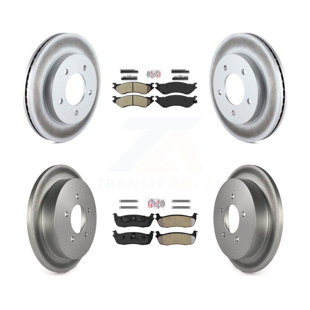 Front Rear Semi-Metallic Pad Coated Disc Brake Rotor Kit For 2004 Ford F-150 Heritage 4WD KGA-104833