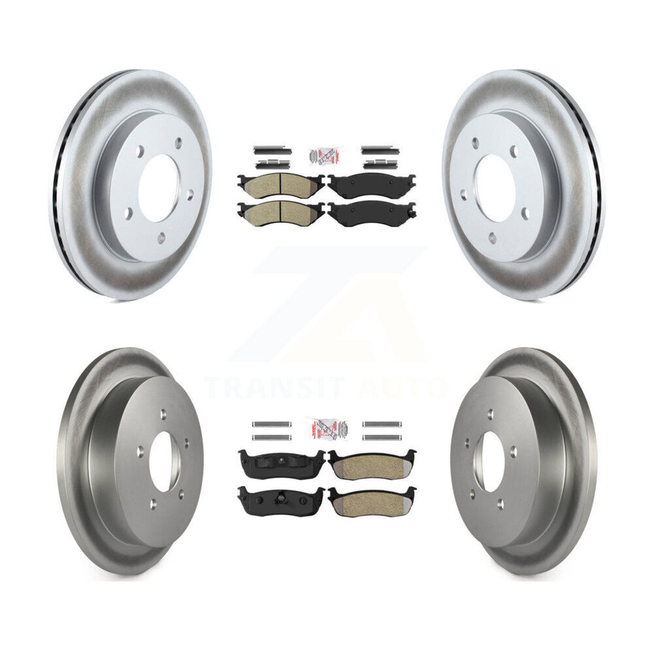 Front Rear Semi-Metallic Pad Coated Disc Brake Rotor Kit For 2004 Ford F-150 Heritage 4WD KGA-104833