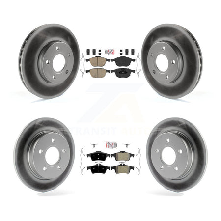 Front Ceramic Rear Semi-Metallic Pads And Coated Disc Brake Rotors Kit For Ford Focus KGA-104836