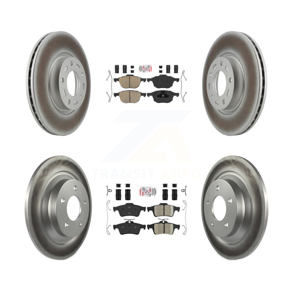 Front Rear Ceramic Pads And Coated Disc Brake Rotors Kit For Mazda 5 KGA-104837
