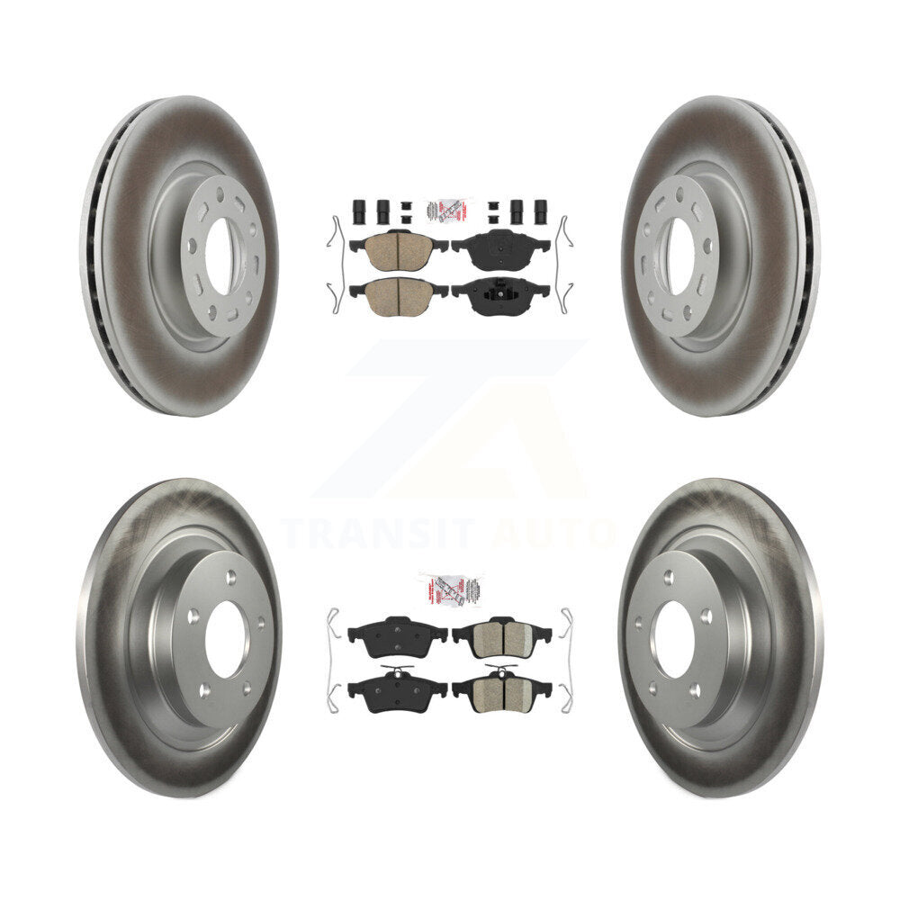 Front Rear Ceramic Pads And Coated Disc Brake Rotors Kit For Mazda 5 KGA-104838