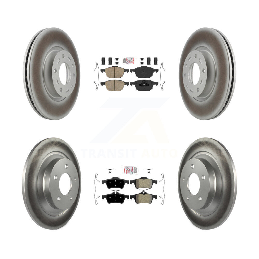 Front Ceramic Rear Semi-Metallic Pads And Coated Disc Brake Rotors Kit For Mazda 5 KGA-104839