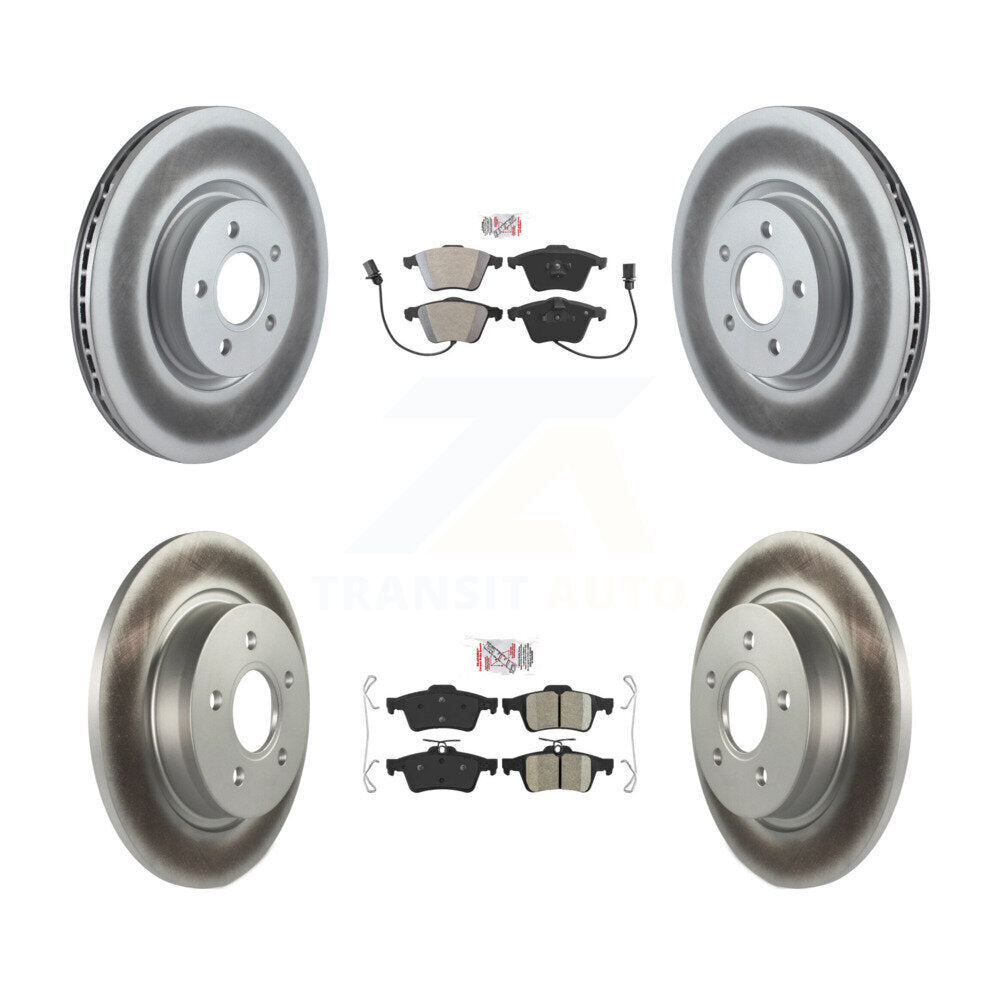 Front Semi-Metallic Rear Ceramic Pad & Coated Disc Brake Rotors Kit For Volvo S40 V50 C70 KGA-104844