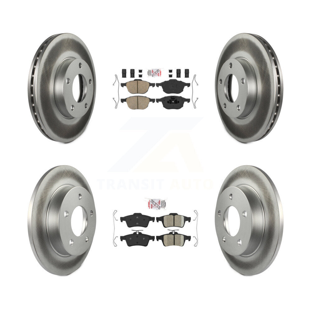 Front Rear Ceramic Pads And Coated Disc Brake Rotors Kit For Mazda 3 Sport KGA-104848