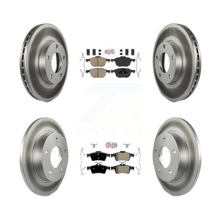 Front Ceramic Rear Semi-Metallic Pads And Coated Disc Brake Rotors Kit For Mazda 3 Sport KGA-104850