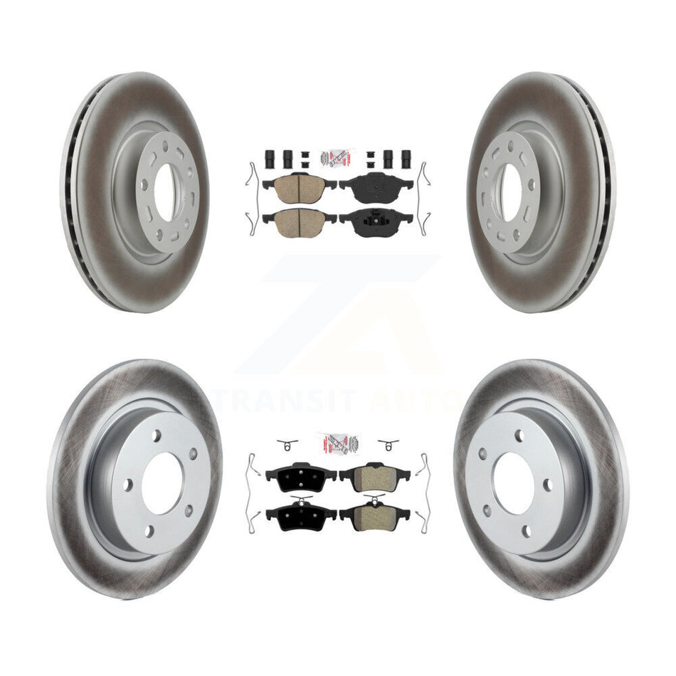 Front Ceramic Rear Semi-Metallic Pads And Coated Disc Brake Rotors Kit For Mazda 3 Sport KGA-104851