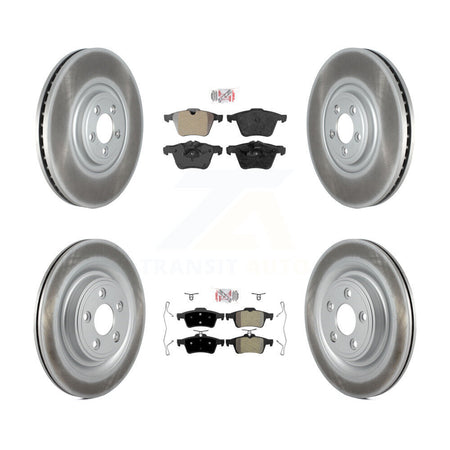 Front Rear Semi-Metallic Pads And Coated Disc Brake Rotors Kit For Jaguar XF KGA-104854