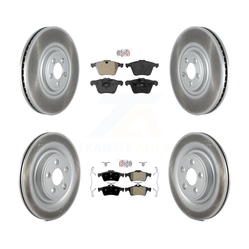 Front Rear Semi-Metallic Pads And Coated Disc Brake Rotors Kit For Jaguar XF KGA-104854