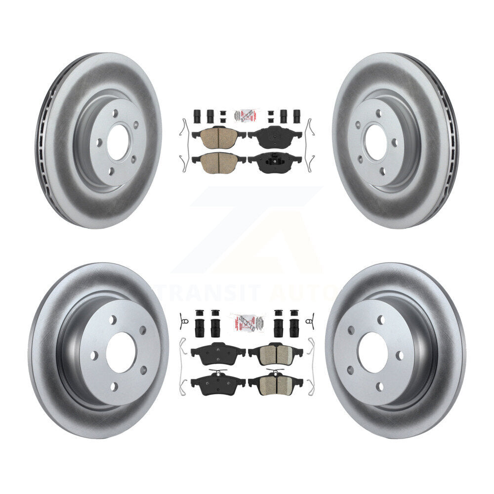 Front Rear Ceramic Pad Coat Brake Rotor Kit For 14 Ford Transit Connect 104.8" wheel base KGA-104855