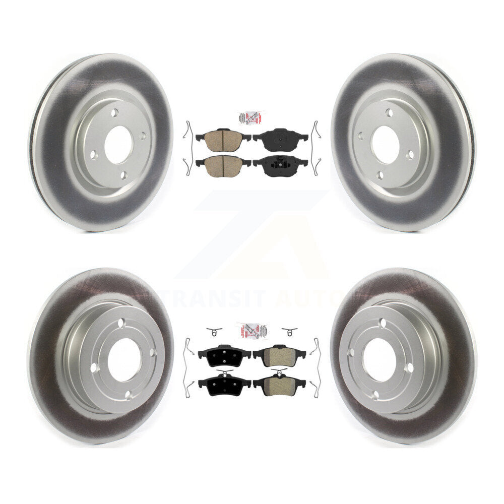 Front Ceramic Rear Semi-Metallic Pad Coat Brake Rotor Kit For 2018-2021 Ford EcoSport FWD KGA-104866