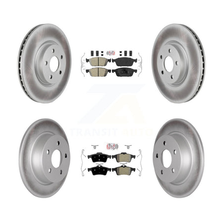 Front Ceramic Rear Semi-Metallic Pad Coated Disc Brake Rotor Kit For Ford Transit Connect KGA-104870