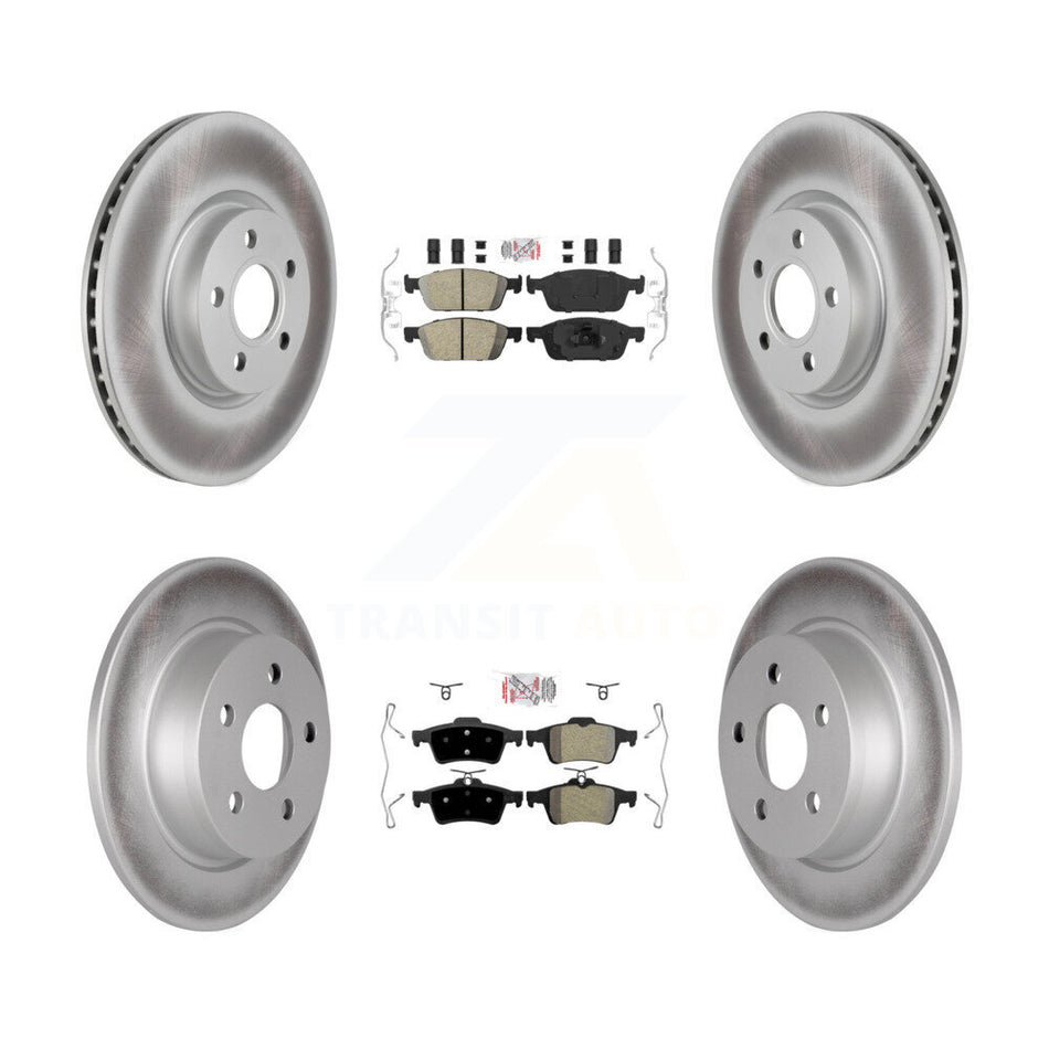 Front Ceramic Rear Semi-Metallic Pad Coated Disc Brake Rotor Kit For Ford Transit Connect KGA-104870